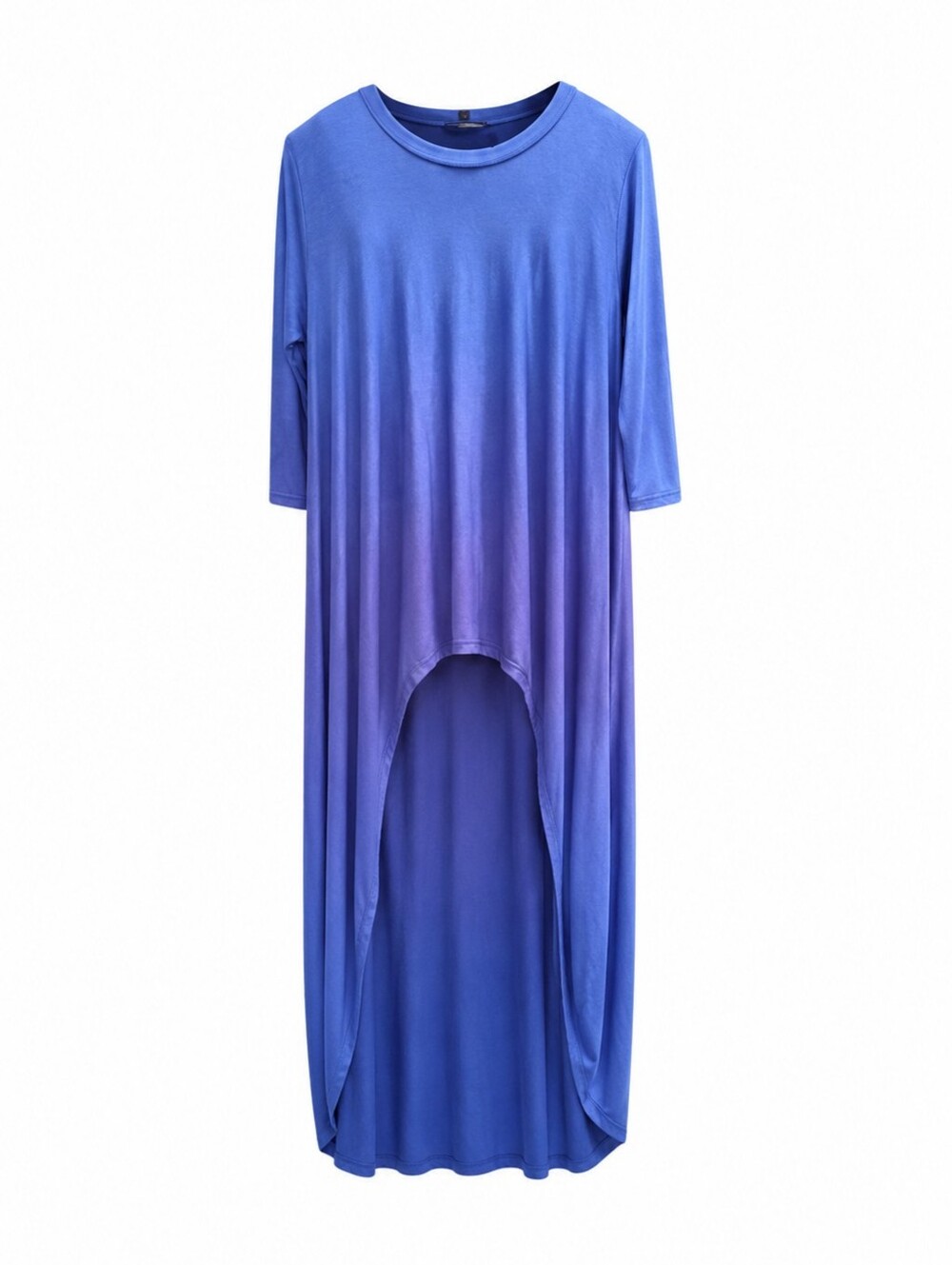 Annabelle High Low Maxi Tunic Dress Blue Purple Boho Flowy L Chic Casual - Picture 2 of 10